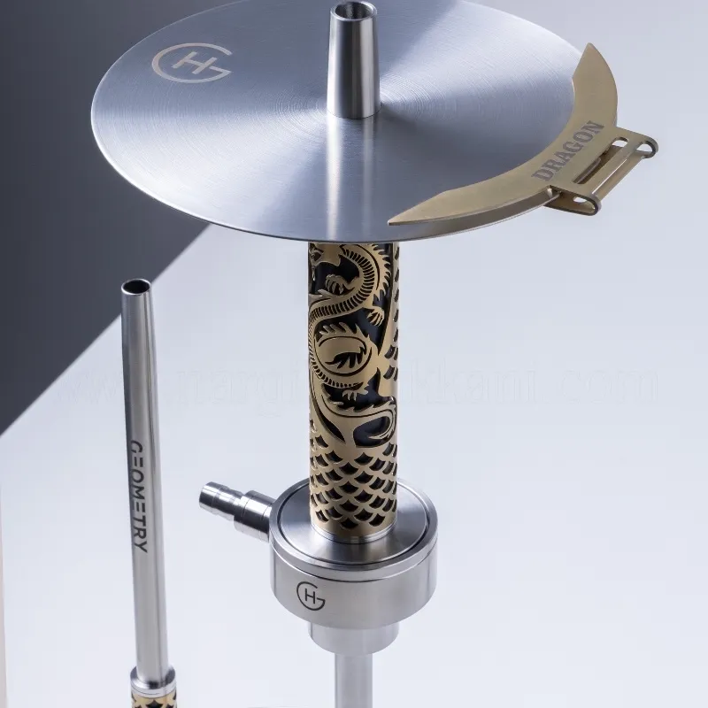 Geometry Big Bro Dragon Steel Gold Hookah
