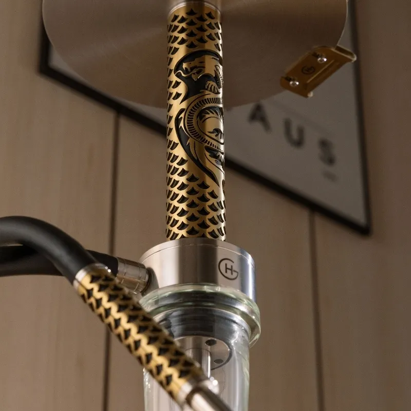 Geometry Big Bro Dragon Steel Gold Nargile