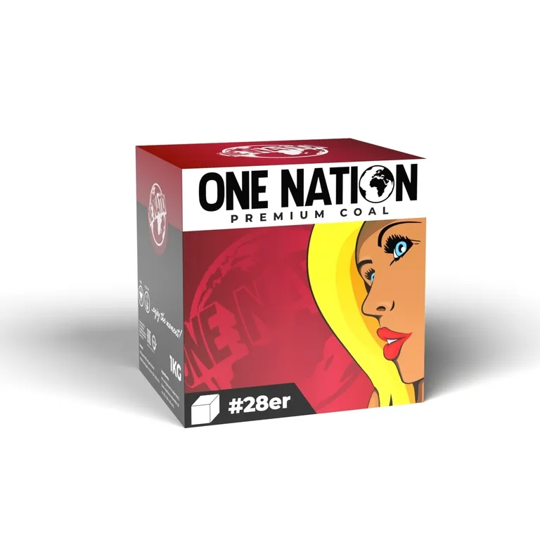 One Nation Küp Kömür 28 mm 1 kg