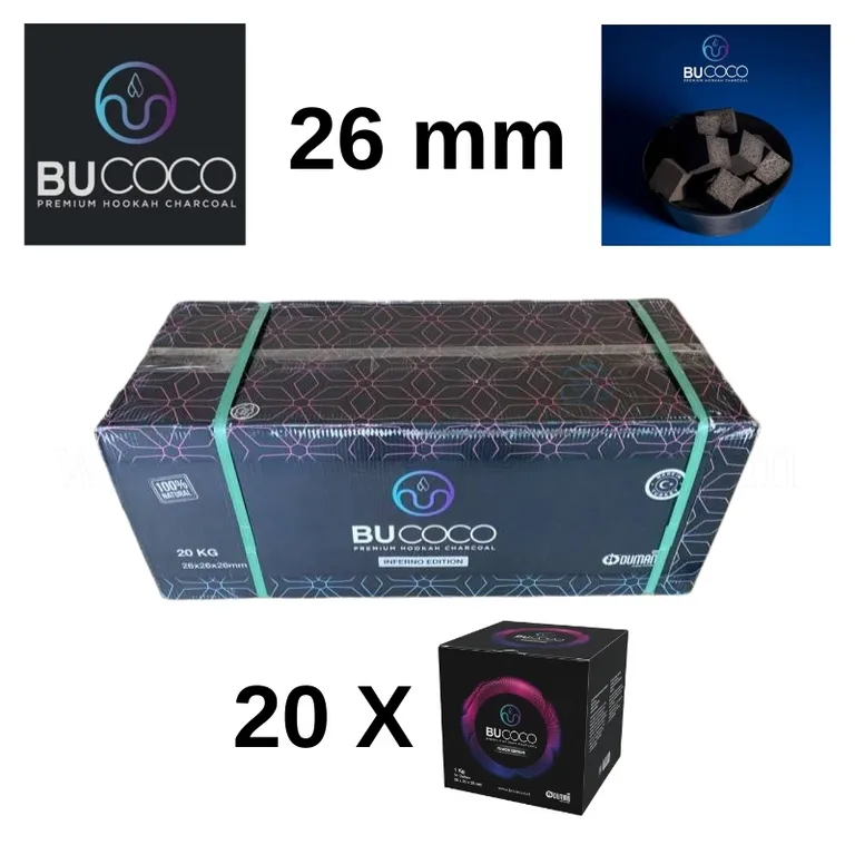 Bucoco Fusion Edition 26 mm 20 kg Koli Nargile Kömürü