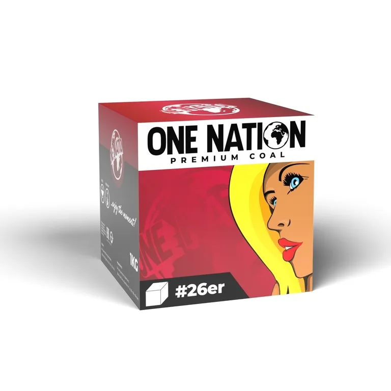 One Nation Küp Kömür 26 mm 1 kg