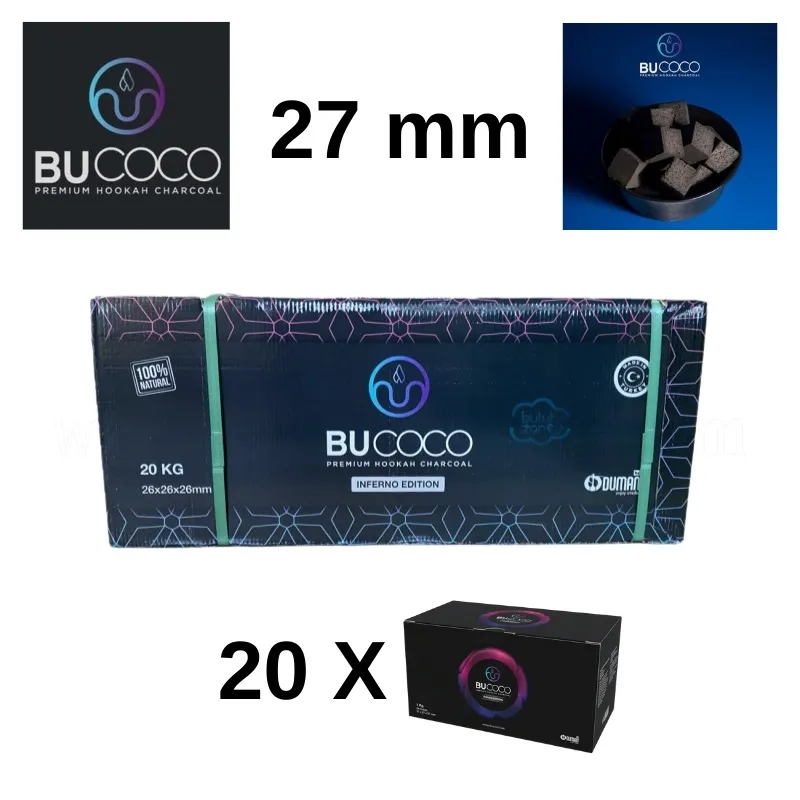 Bucoco Fusion Edition 27 mm 20 kg Koli Nargile Kömürü