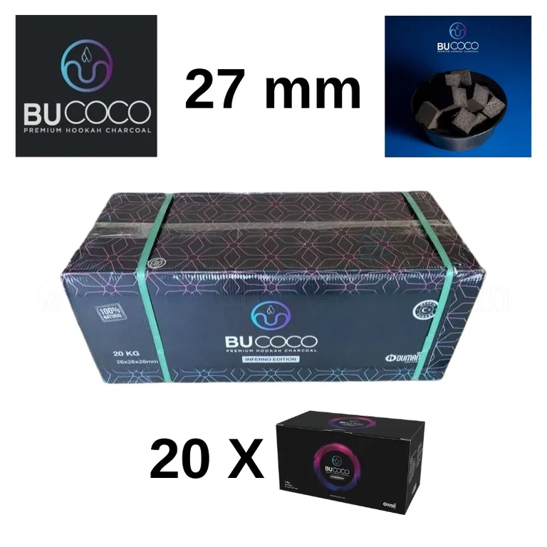 Bucoco Fusion Edition 27 mm 20 kg Koli Nargile Kömürü