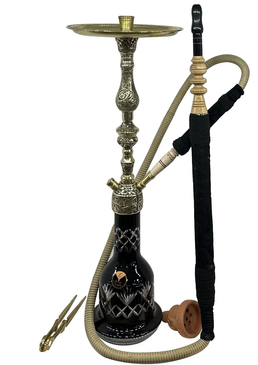 Elmas Battal Kilitli Kahveci Nargile Takımı Siyah Şişeli